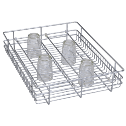 Glass Basket ( 4″ Height X 21″ Width X 20″ Depth ) Stainless Steel