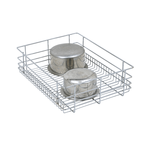 Kitchen Baskets-GaganEnterprise PLAIN DRAWER BASKET (8″ HEIGHT X 21″ WIDTH X 20″ DEPTH) 6MM WIRE STAINLESS STEEL