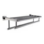 White Metal SS Towel Rack