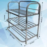 Stainless Steel Shoe Rack 3 Shelves - Image 2